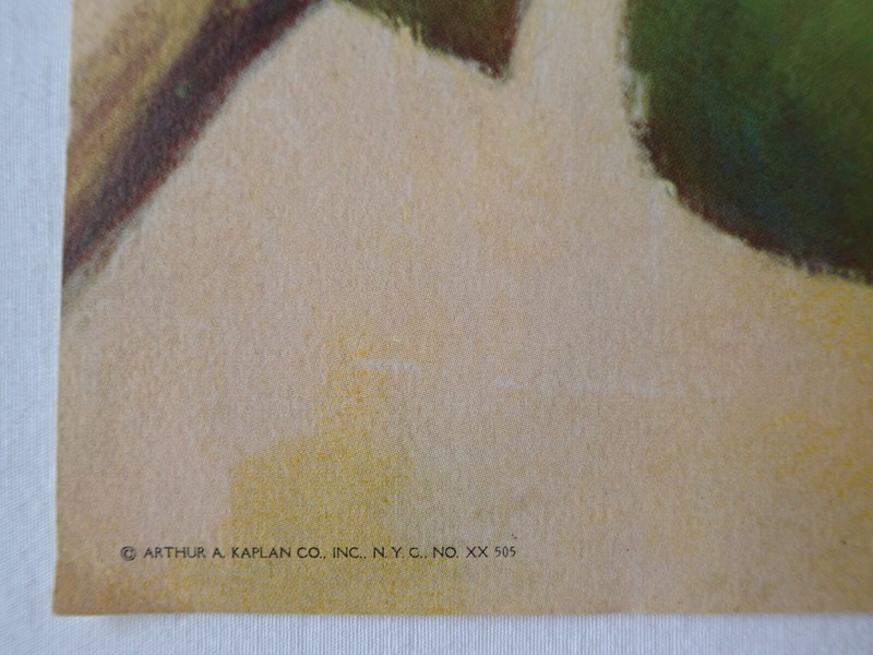 VINTAGE RF HARNETT ROBIN BIRDS LITHOGRAPH WALL ART PRINT KAPLAN CO 36" x 12" gallery