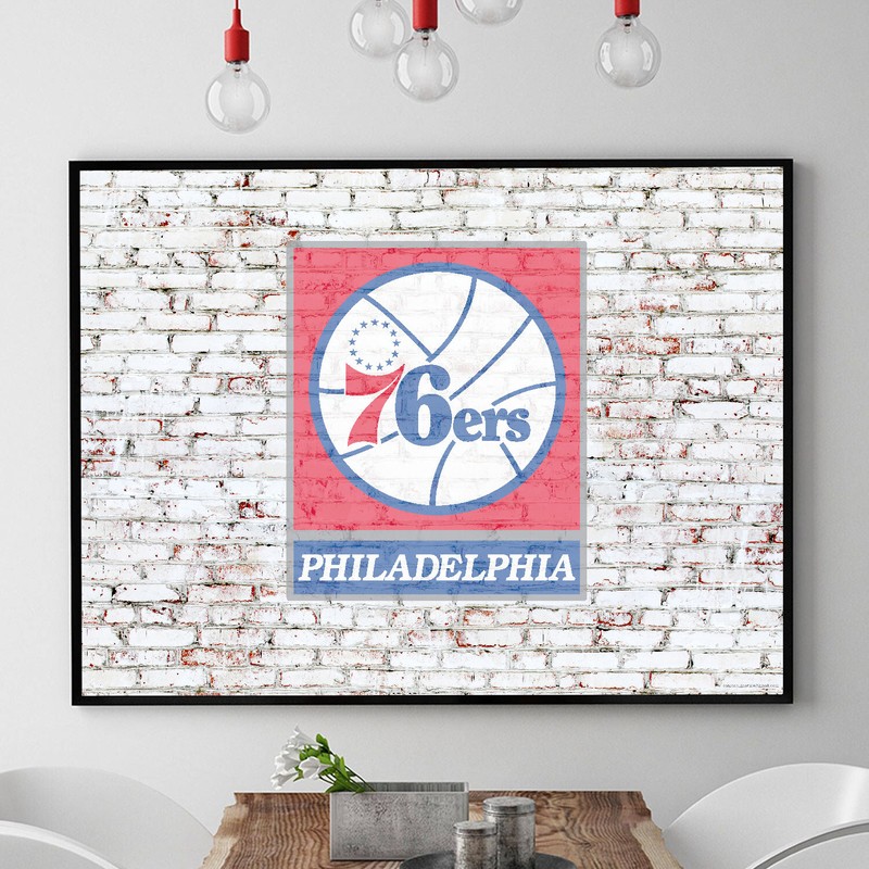 Philadelphia 76ers Basketball Wall Art Print NBA Gift Man Cave POSTER CANVAS