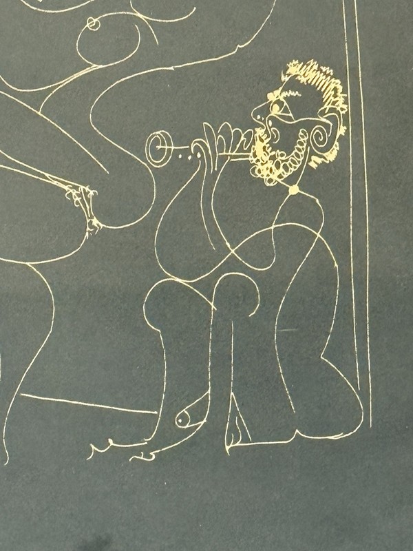 PABLO PICASSO VINTAGE CUBISM EROTIC LITHOGRAPH ENGRAVING OLD MODERN ART 1968 gallery