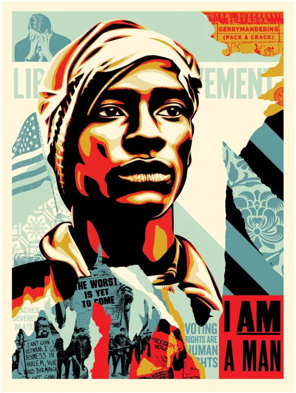 2020 Shepard Fairey VOTING RIGHTS HUMAN Obey Giant Screen Print Poster S/N x550