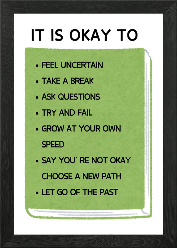It’s Okay to Feel Uncertain Framed Wall Art Poster Canvas Print Picture