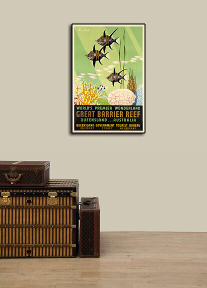 1950s Great Barrier Reef Queensland Australia Vintage Style Travel Poster 16x24 gallery