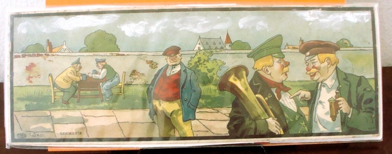 Vintage signed Germania Octoberfest original art with embossed imagery