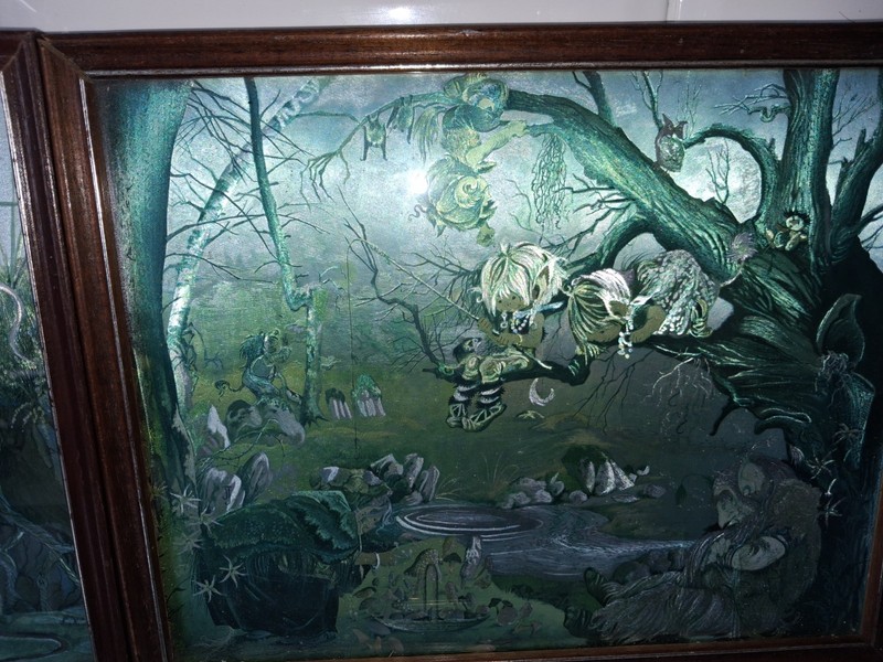 4 x Fairies-Princess Dufex Foil Art Prints Vintage- Framed -10.5" x 8.75" gallery