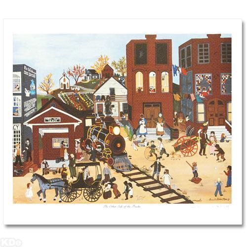 Deneille Moes OTHER SIDE OF THE TRACKS Signed Numbered Ltd Ed Lithograph