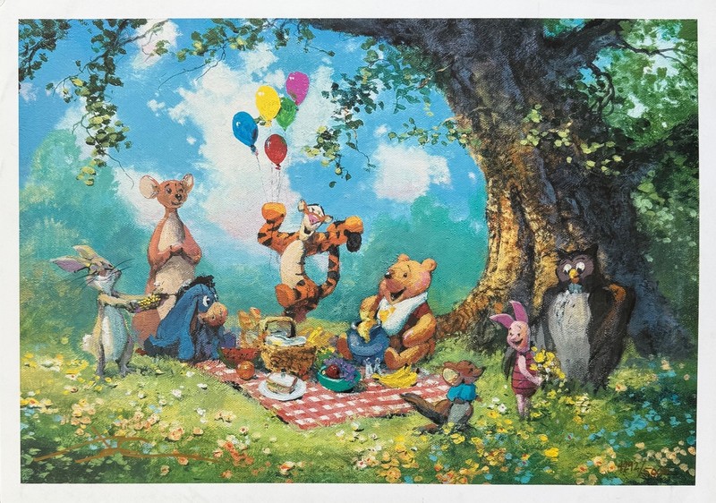 James Coleman SPLENDIFEROUS PICNIC Hand Signed Lithograph Winnie the Pooh