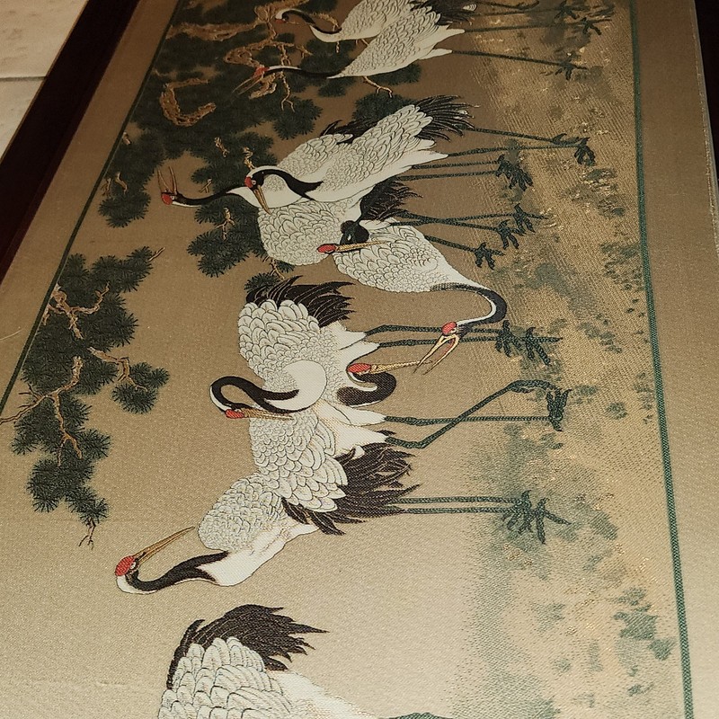 Chinese Original Textile Woven Panel Signed Chen Zhifo Matted 42"x18½" In Style gallery