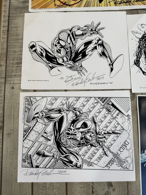 Randy Emberlin Signed Lot of 5 Spider-Man/Venom/Carnage/Black Cat Prints 11x17 gallery