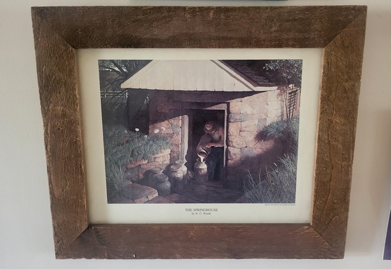 The «SPRING HOUSE, 1944″ by N.C. Wyeth Framed 14″ X 11» Print
