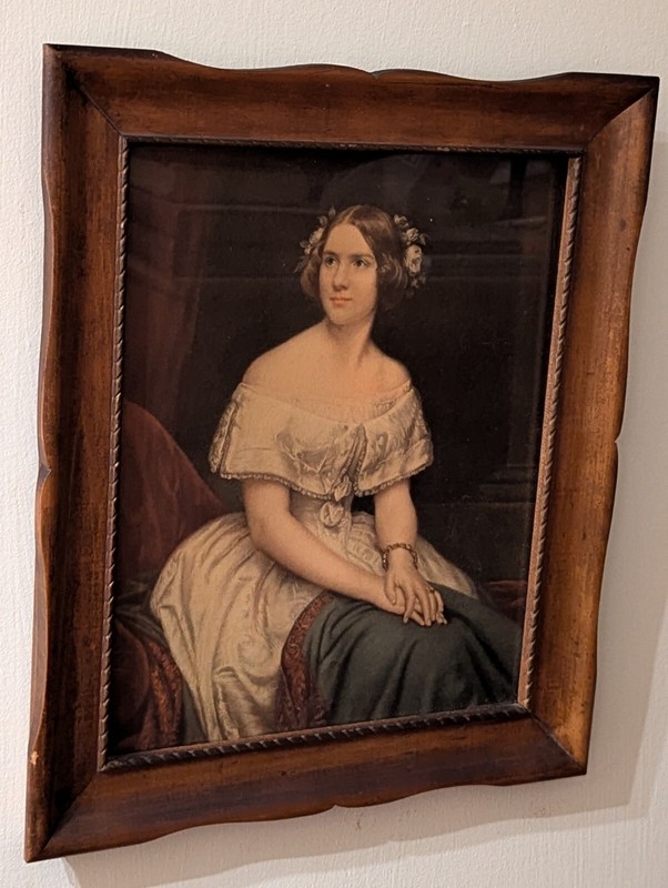 VTG 1936 JENNY LIND OPERA SINGER ARTIST EDUARD MAGNUS PRINT WOOD FRAME 12″x14″