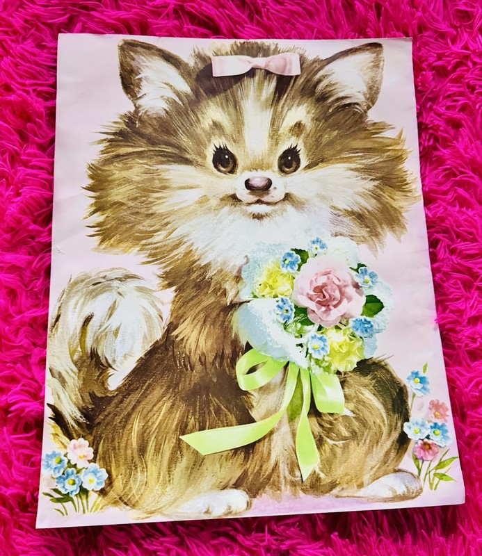 4 VTG Kitschy Pet Prints 11x14” Each Unframed Cute Puppies, Kittens & Flowers 🌺 gallery
