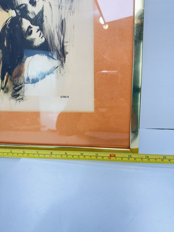 Sandu Lieberman Lovely Print Couple In Loving Embrace Framed JOHNNY JUNE CASH? gallery