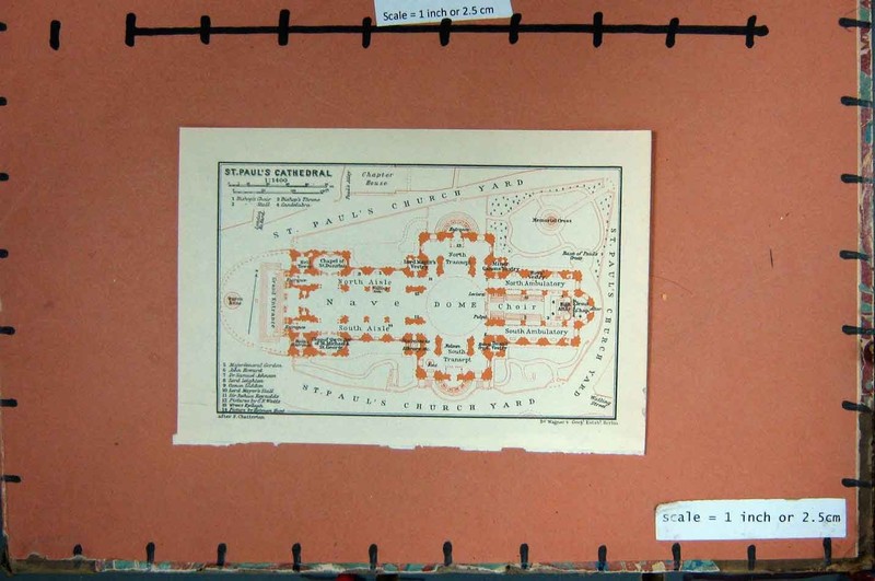 Old Vintage Print Map C1955 Plan St. Paul’S Cathedral London Nave Choir 20th