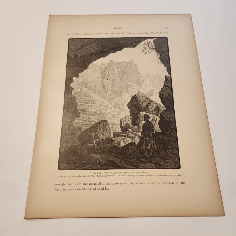 View From The Turquoise Mines Of Magharah Sinai Egypt c. 1881 Engraving (322)