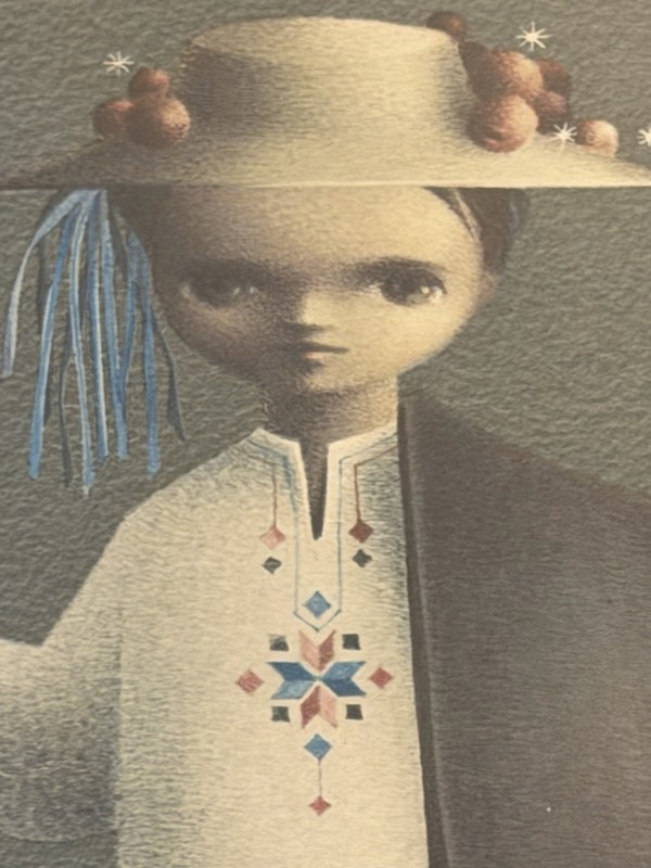 "The Little Fruit Vendor" Alejandro Rangel Hidalgo Lithograph Art Print Mexico gallery