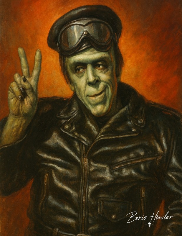Boris Howler HOT ROD HERMAN MUNSTER 8.5X11 Art Print SIGNED