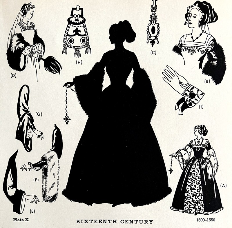 16th Century Fashion History 1500-1550 1939 Art Plate Printing Ephemera DWAA11