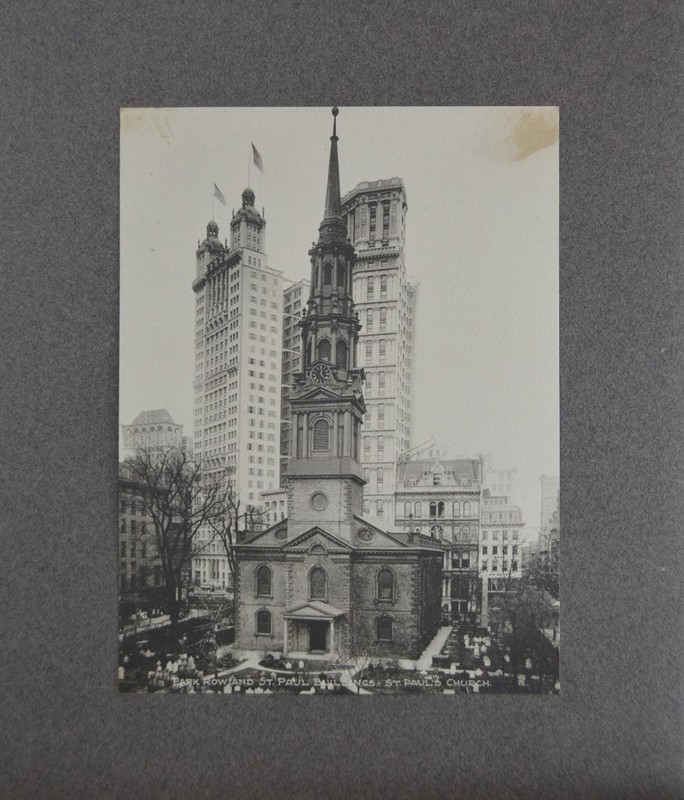 Antique New York City Saint Paul’s Church Souvenir Art Print 1910 Original