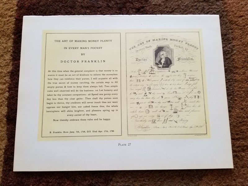 The Art of Making Money Plenty by DOCTOR Benjamin FRANKLIN Currier & Ives Print