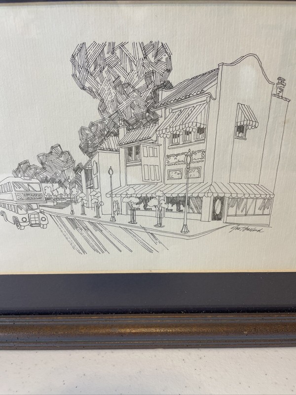 Joe T Ballard Ink on Paper Print Of Overton Square Matted And Framed Box Ship🔥 gallery