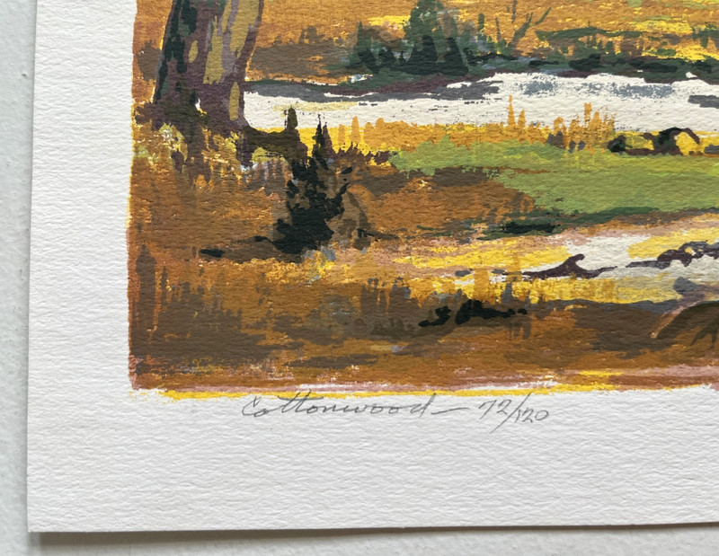Vintage Signed Louie Ewing 'Cottonwood' Serigraph LE 72/120 gallery