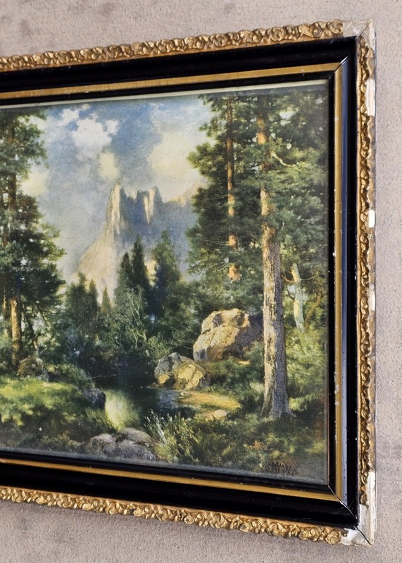 1930s Lithograph Hudson River THOMAS MORAN, Sentinel Rock Yosemite National Park gallery