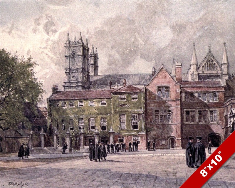 WESTMINSTER ABBEY LONDON ENGLAND LANDSCAPE ART PAINTING REAL CANVAS PRINT