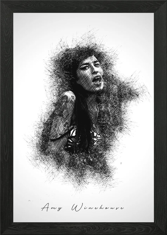 Amy Winehouse Framed Wall Art Poster Canvas Print Picture
