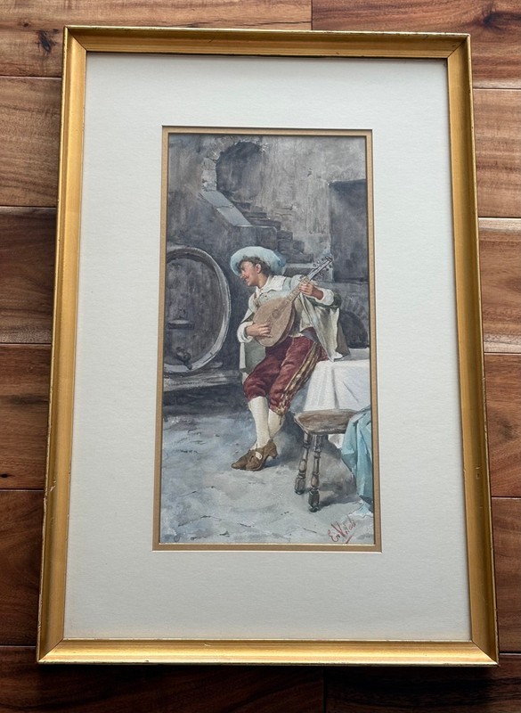 EDOUARDO VITAL C.1890 WATERCOLOR PAINTING FLORENCE II DUOMO ITALIAN ARTIST