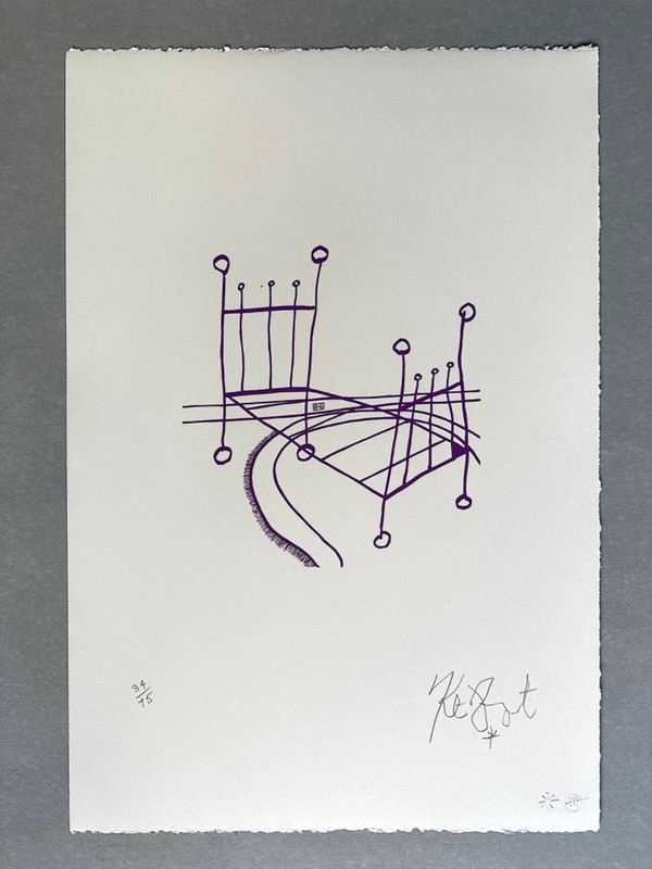KURT VONNEGUT «Once Upon A Time» Purple Ed SIGNED Lt Ed Print #34 of 75