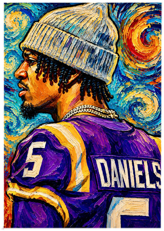 JAYDEN DANIELS * LSU Tigers * FOOTBALL * Illustrated Art Card * ATC ACEO
