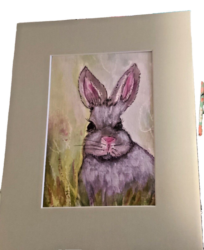 Bunny series original art print ready for Easter spring 5×7