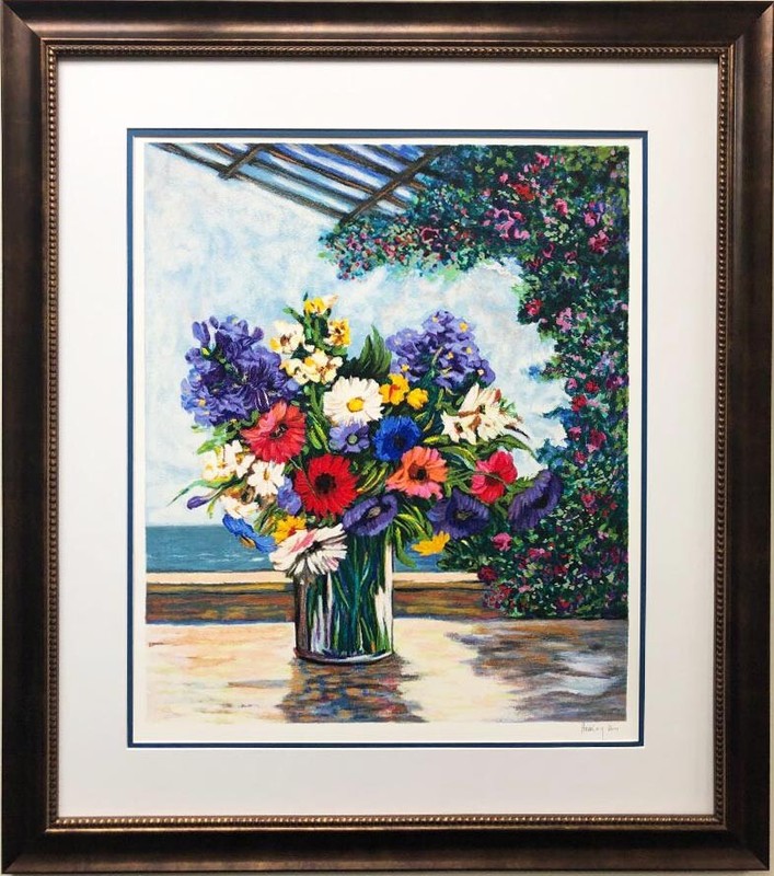 Heddy Kun «Morning Breeze» Framed Hand Signed & # Israeli Art Floral New
