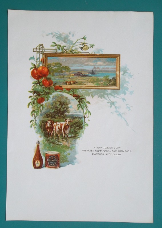 H.J. HEINZ CO New Tomato Soup from Fresh Ingredients – 1901 COLOR Litho Print