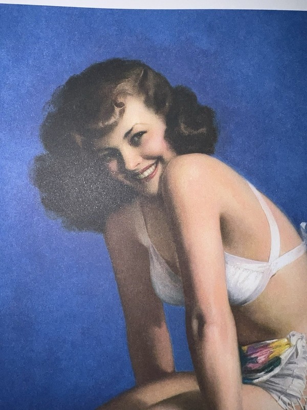 Vtg Rolf Armstrong Pin-Up Print Twinkle Toes Bathing Beauty, Bare Feet 15”x10”