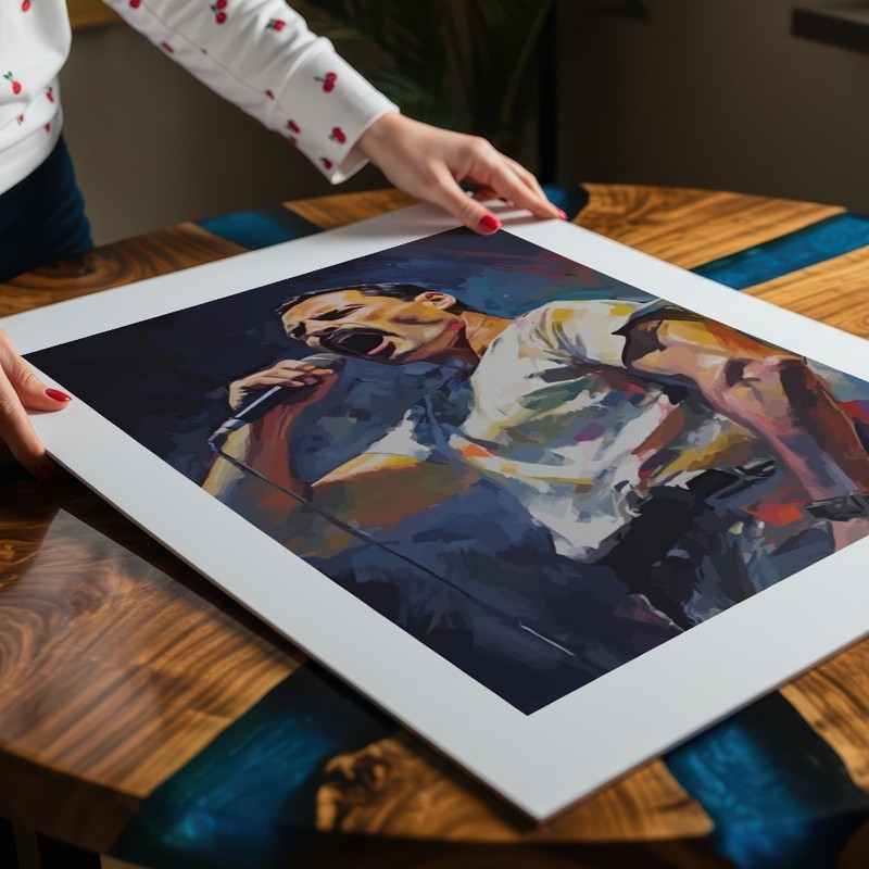 Freddie Mercury Rocks A3 Art Print Poster Wall Art 70s 80s Queen Music Icons