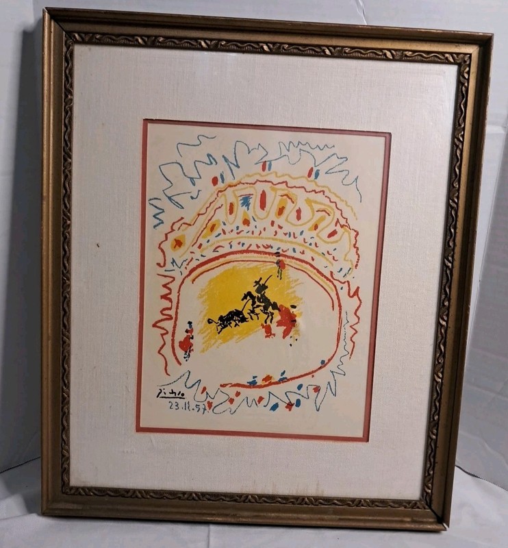 COA Pablo Picasso «Le Petit Corrida» Original Lithograph Framed The Guild NY