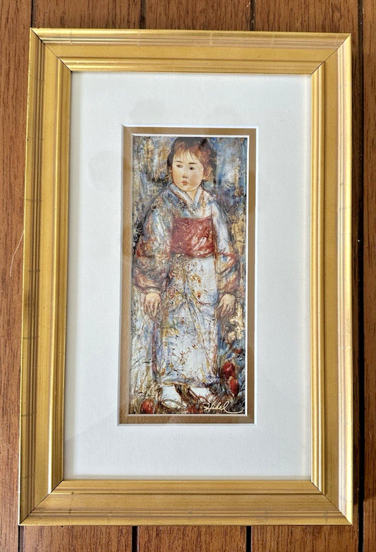 Edna Hibel 8×13 MATTED, FRAMED Reproduction Print ORIENTAL JEWEL
