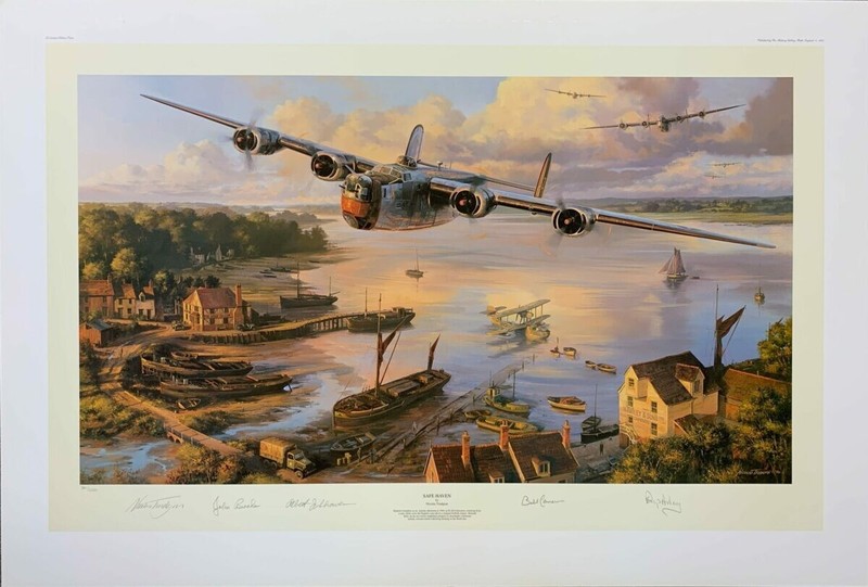 Safe Haven by Nicolas Trudgian aviation art signed by WW2 B-24 Liberator pilots gallery