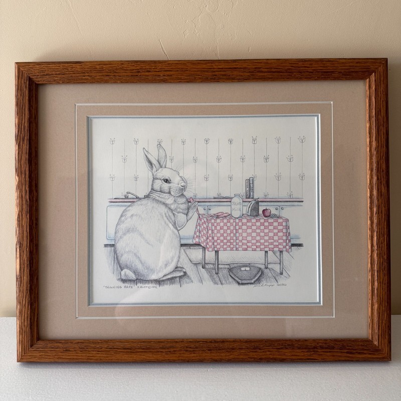 Sue Rupp «Thinning Hare» Limited Bunny Print Signed & Numbered 165/950