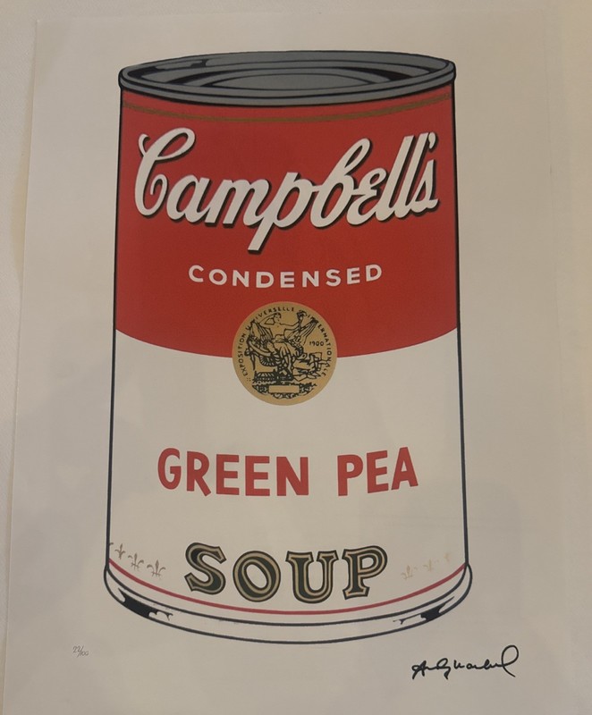 Andy Warhol ‘Green Pea’ Campbell’s Soup can screen print.