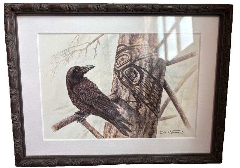 Sue Coleman Raven Shadow Framed Art Print