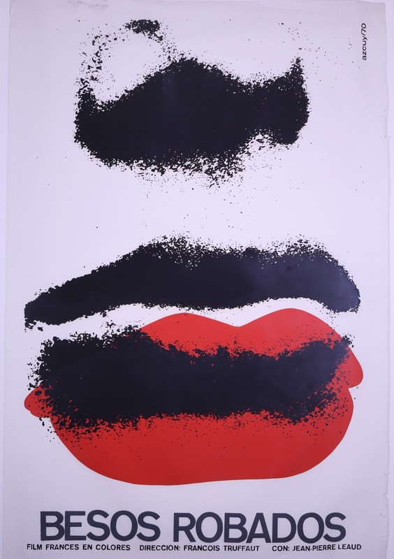 ORIGINAL 1968 Rene Azcuy Silkscreen Poster - François Truffaut's "Besos Robados" gallery
