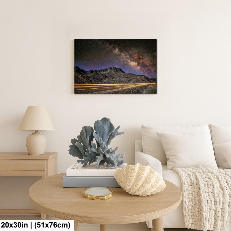Milky Way Wall Art Mountain Landscape Night Sky Photo Canvas Print gallery