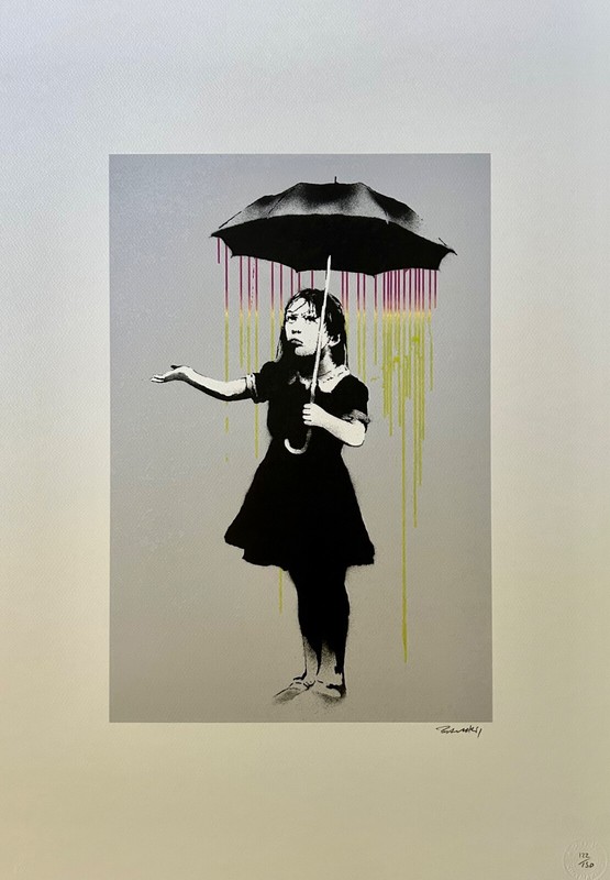 Banksy «Nola, Umbrella Girl» Off Set Lithograph 134/150