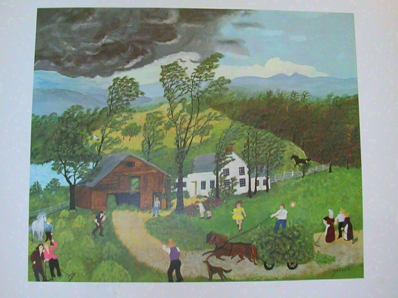 Grandma Moses «Thunderstorm» Art Print 1951 20 x 14