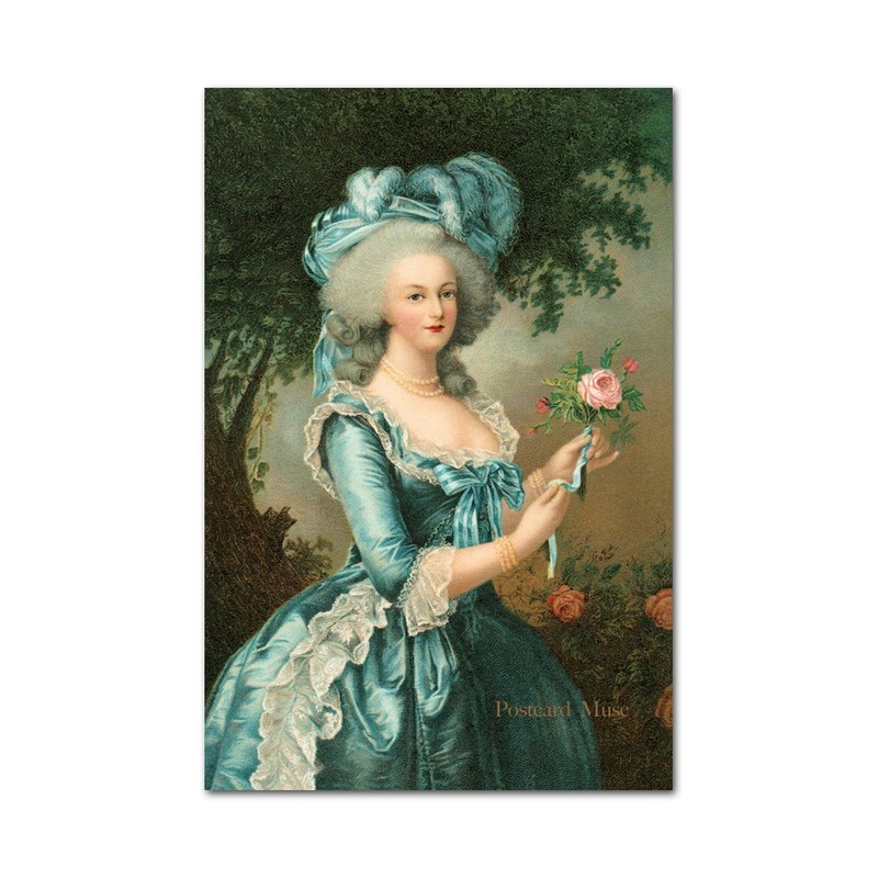 Marie Antoinette With A Rose Antique Image 4×6 Art Paper Print
