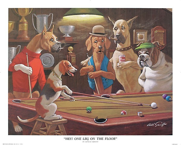 Hey! One Leg on the Floor by Arthur Sarnoff 20 x 16 in. Paper Size New Unframed