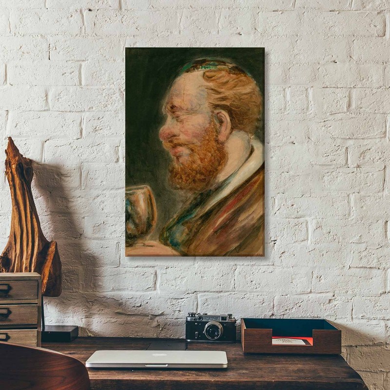 Canvas Print Oil Paintings Reproduction bearded man with wine glass gallery