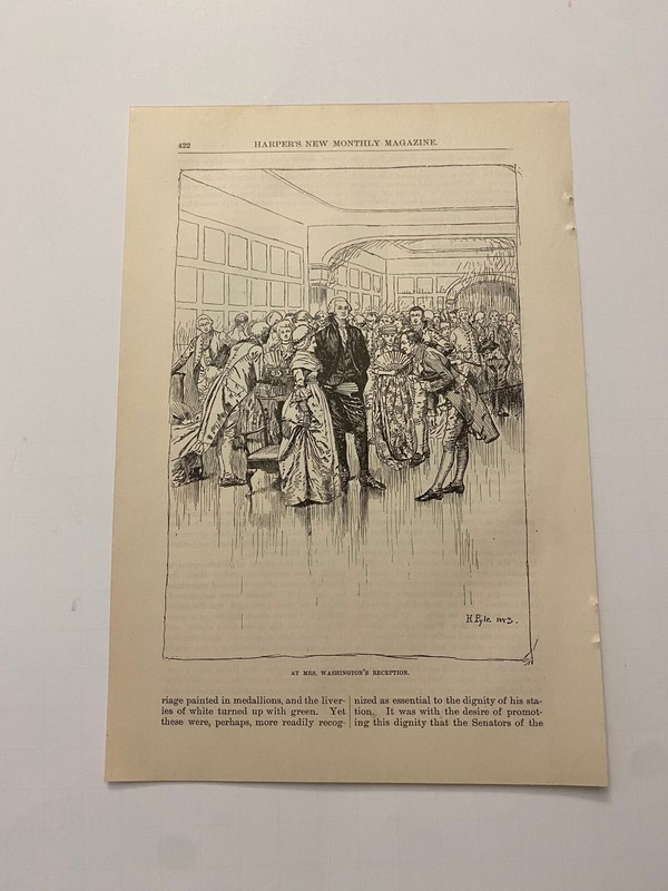 First Lady Martha Washington Reception President George Washington c. 1883 Print